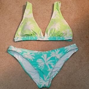 Decree Green and Blue Palm Bikini Size XXL